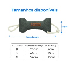 Brinquedo Mabuu Osso com Corda Cinza
