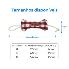 Brinquedo Mabuu Osso com Corda Xadrez
