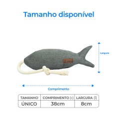 Brinquedo Mabuu Peixe com Corda Cinza