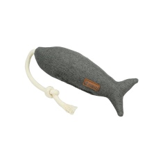 Brinquedo Mabuu Peixe com Corda Cinza