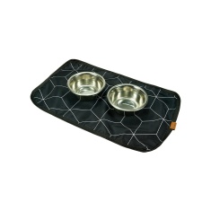 Jogo Americano Mabuu Pet Linhas Geométricas Preta para Cães e Gatos