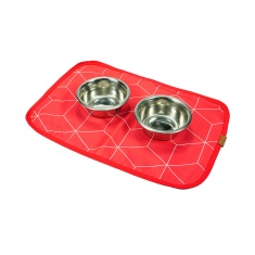 Jogo Americano Mabuu Pet Linhas Geométricas Vermelha para Cães e Gatos