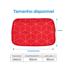 Jogo Americano Mabuu Pet Linhas Geométricas Vermelha para Cães e Gatos