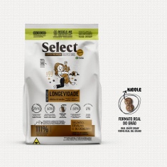 Ração Select by Monello Longevidade para Cães Senior 5+ de Porte Médio e Grande Sabor Salmão, Ervilha e Blueberry