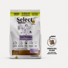 Ração Select by Monello para Gatos Adultos Castrados Sabor Peru, Batata Doce e Maçã