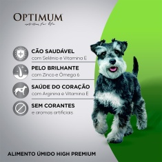 Ração Úmida Optimum Sachê para Cães Adultos Raças Pequenas e Minis Sabor Carne 100g