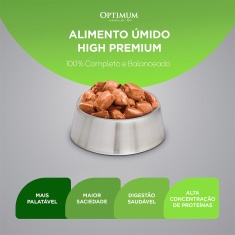 Ração Úmida Optimum Sachê para Cães Adultos Raças Pequenas e Minis Sabor Carne 100g