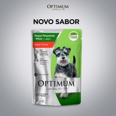 Ração Úmida Optimum Sachê para Cães Adultos Raças Pequenas e Minis Sabor Carne 100g