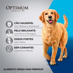 Ração Umida Optimum Sachê para Cães Adultos de Raças Grandes Sabor Carne 100 g