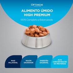 Ração Umida Optimum Sachê para Cães Adultos de Raças Grandes Sabor Carne 100 g