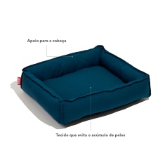 Cama Spike Retangular Azul para Cães e Gatos