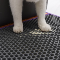 Tapete Cansei de Ser Gato Coletor de Areia Preto para Gatos