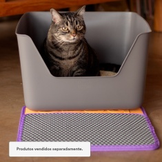 Tapete Cansei de Ser Gato Coletor de Areia Preto para Gatos