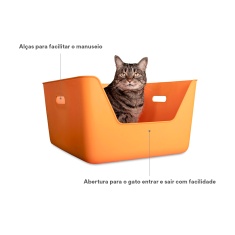 Bandeja Higiênica Cansei de Ser Gato Amarela para Gatos