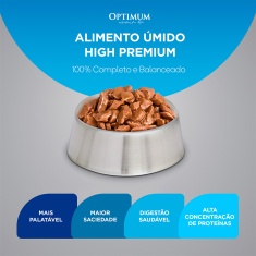 Ração Umida Optimum Sachê para Gatos Adultos Castrados Sabor Frango 85 g