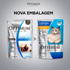Ração Umida Optimum Sachê para Gatos Adultos Castrados Sabor Frango 85 g