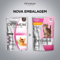 Ração Úmida Optimum Sachê para Gatos Filhotes Frango 85 g