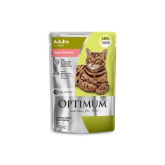 Ração Úmida Optimum Sachê para Gatos Adultos Sabor Salmão 85g