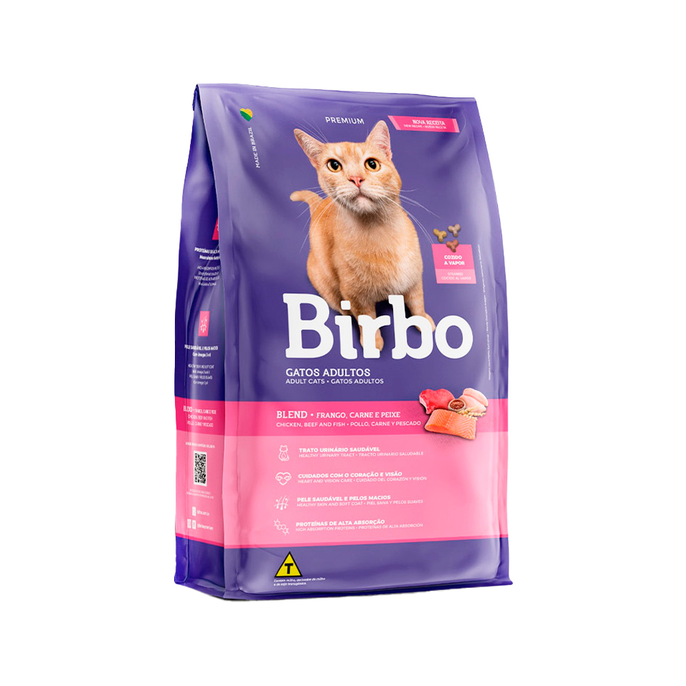 Ração Birbo para Gatos Adultos Sabor Frango, Carne e Peixe