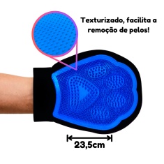 Luva Chalesco Smart Removedora de Pelos Azul para Cães e Gatos