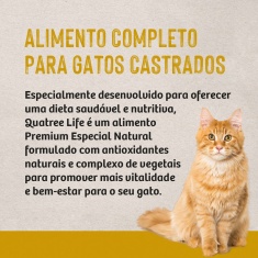 Ração Quatree Life para Gatos Castrados Sabor Frango e Arroz