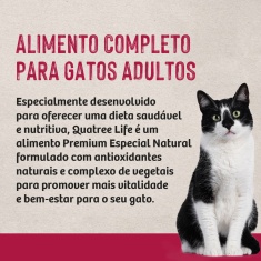 Ração Quatree Life para Gatos Adultos Sabor Salmão e Arroz
