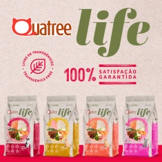 Ração Quatree Life para Gatos Adultos Sabor Salmão e Arroz