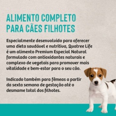 Ração Quatree Life para Cães Filhotes de Porte Pequeno Sabor Frango e Arroz