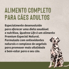 Ração Quatree Life para Cães Adultos de Raças Médias e Grandes Sabor Frango e Arroz