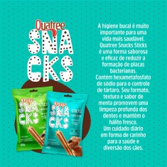 Snack Quatree Stiks Saúde Oral para Cães de Porte Pequeno Sabor Menta 60g
