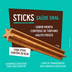 Snack Quatree Stiks Saúde Oral para Cães de Porte Pequeno Sabor Menta 60g