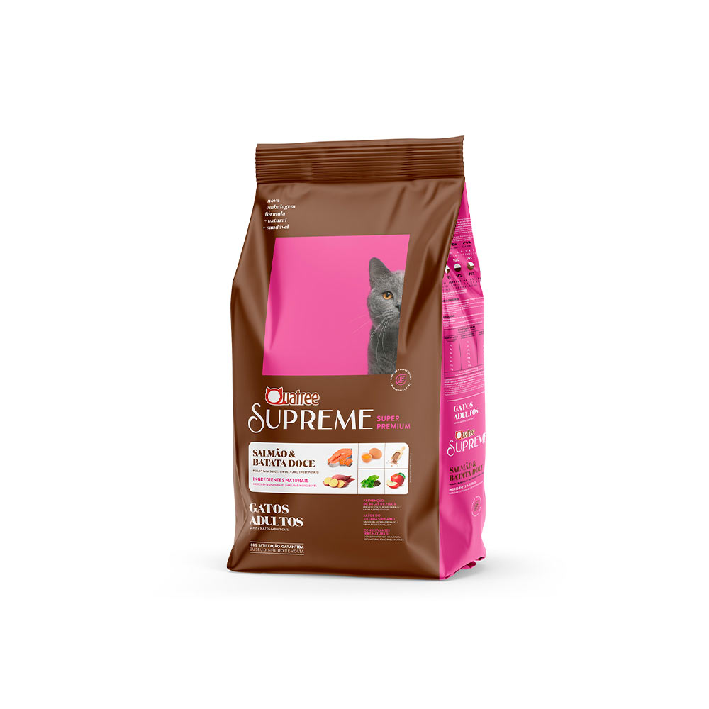 Ração Quatree Supreme para Gatos Adultos Sabor Salmão e Batata Doce