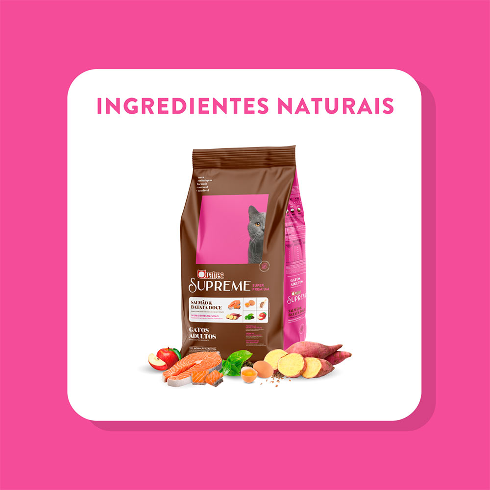 Ração Quatree Supreme para Gatos Adultos Sabor Salmão e Batata Doce