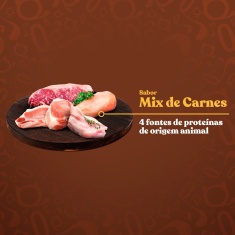 Ração Quatree Gourmet para Cães Adultos Porte Médio e Grande Sabor Mix de Carnes