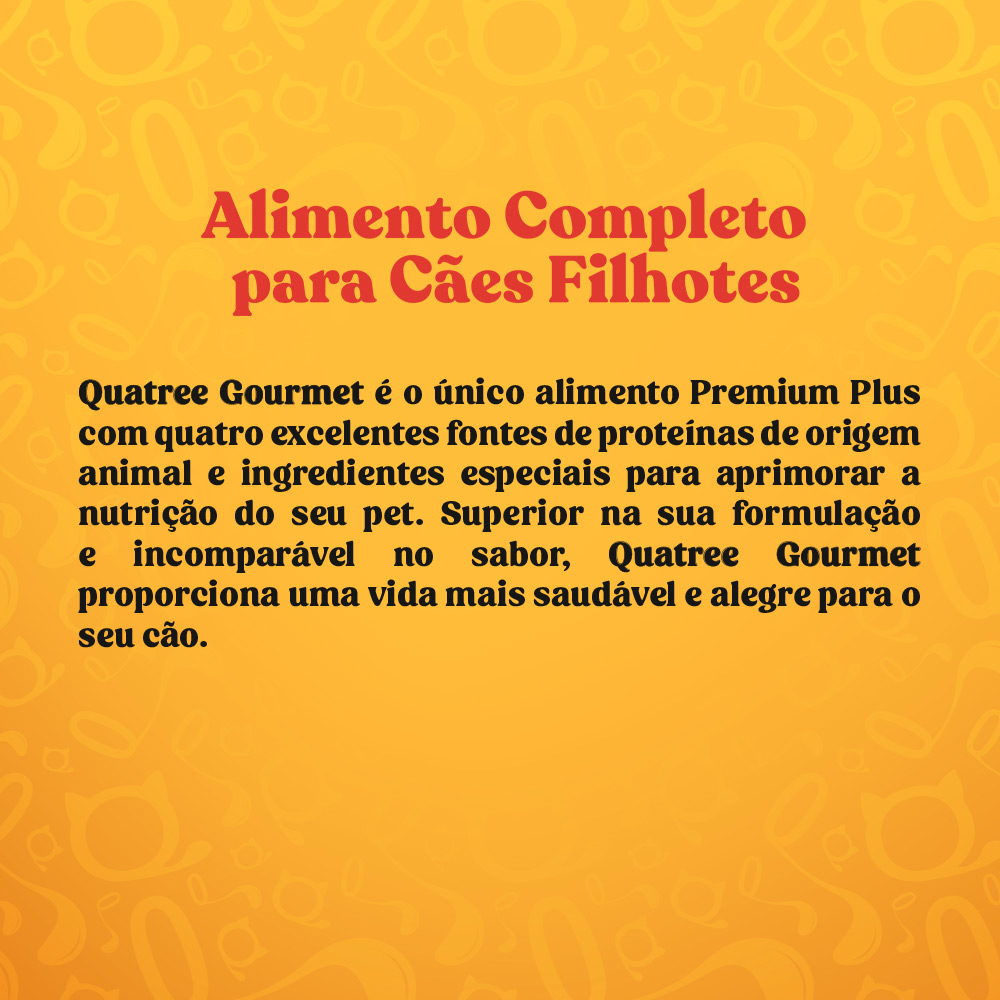 Ração Quatree Gourmet para Cães Filhotes Sabor Mix de Carnes e Leite