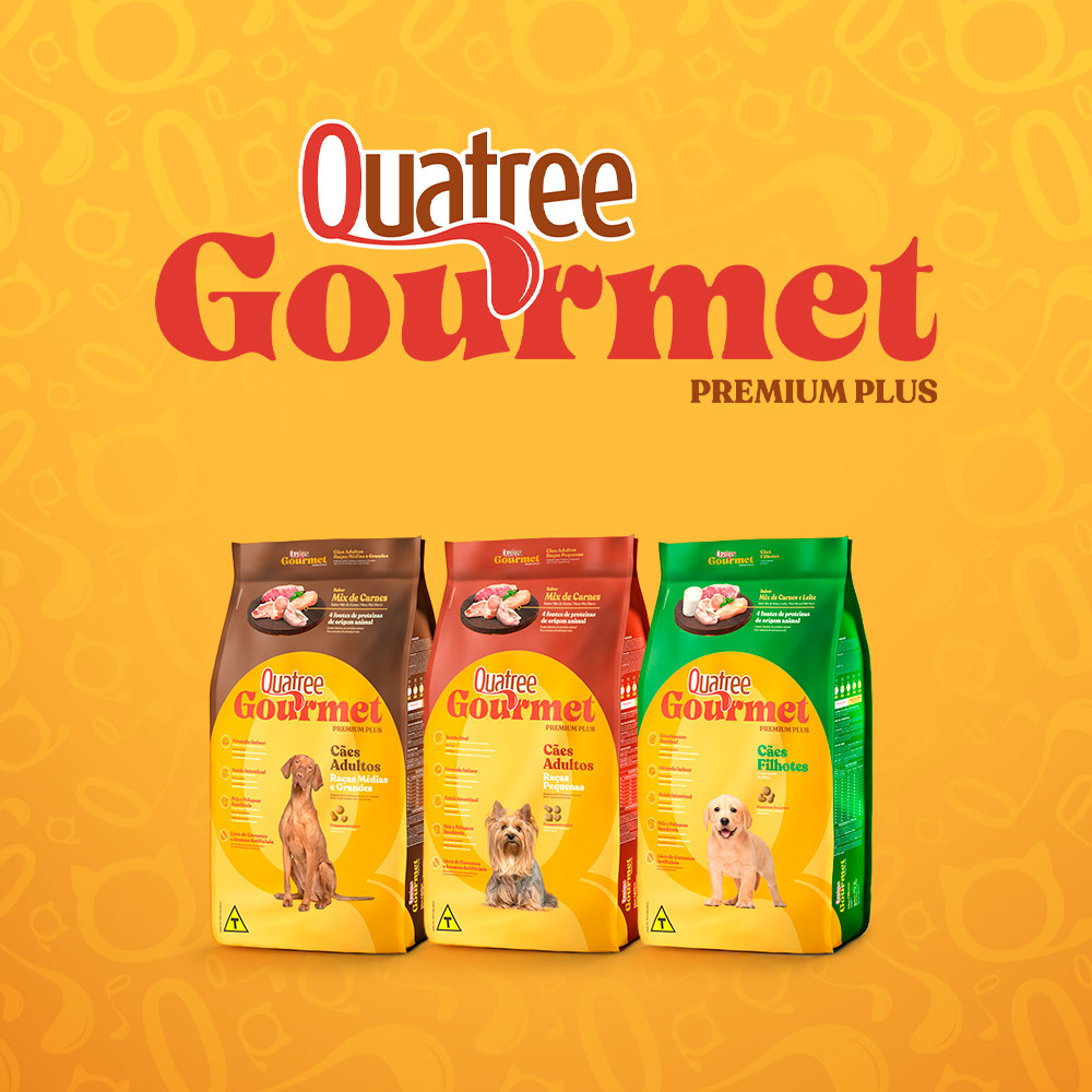 Ração Quatree Gourmet para Cães Filhotes Sabor Mix de Carnes e Leite