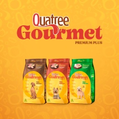 Ração Quatree Gourmet para Cães Filhotes Sabor Mix de Carnes e Leite