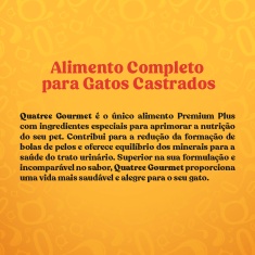 Ração Quatree Gourmet para Gatos Adultos Castrados Sabor Delícias do Mar
