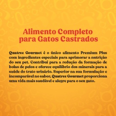 Ração Quatree Gourmet para Gatos Adultos Castrados Sabor Mix de Carnes