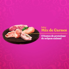Ração Quatree Gourmet para Gatos Adultos Sabor Mix de Carnes