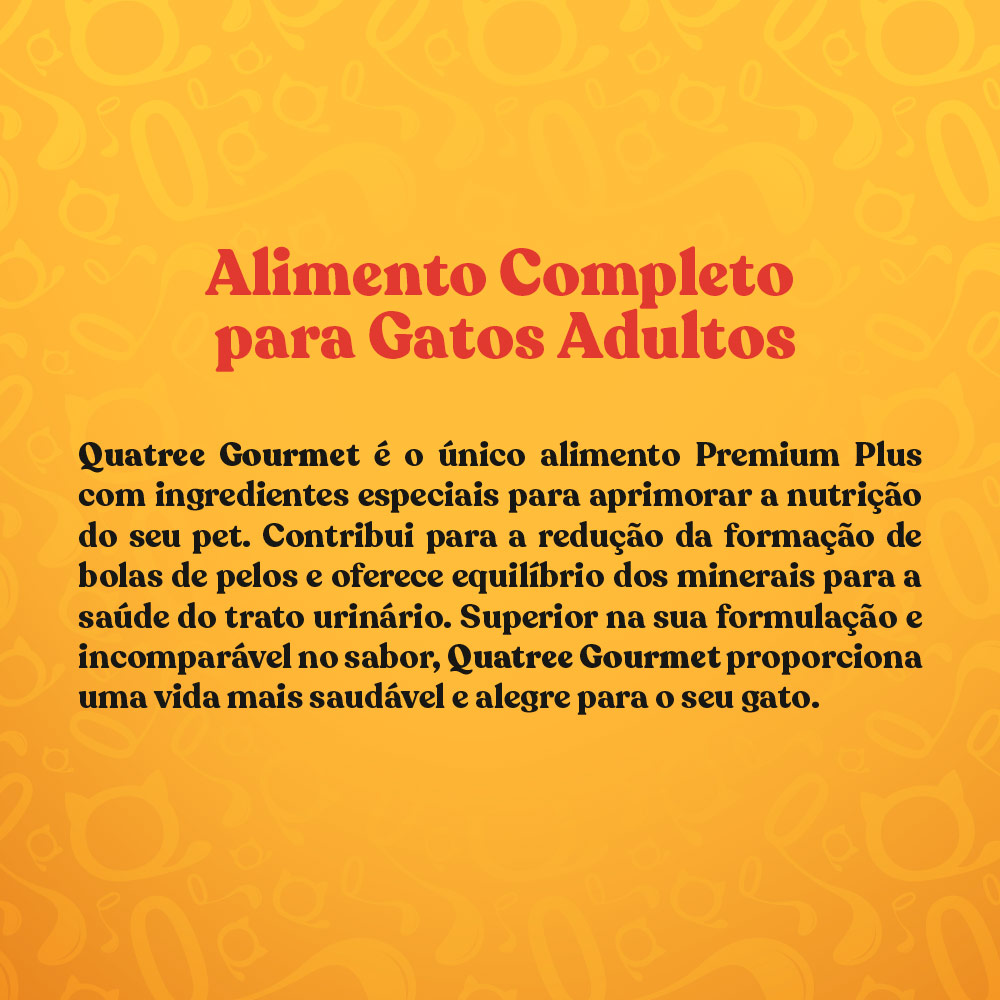 Ração Quatree Gourmet para Gatos Adultos Sabor Peixe