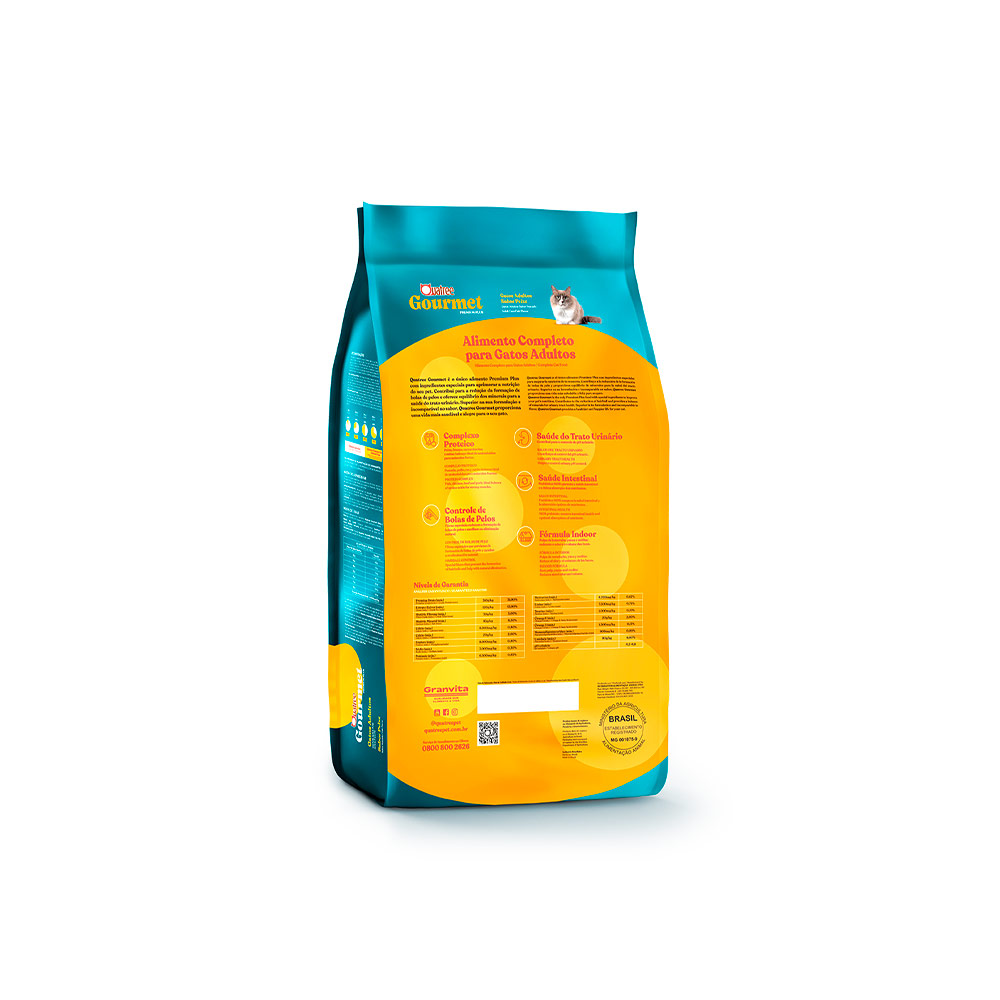 Ração Quatree Gourmet para Gatos Adultos Sabor Peixe