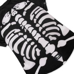 Roupa Dognerd Esqueleto com UV50 Preta para Cães