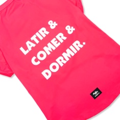 Roupa Dognerd Latir, Comer e Dormir com UV50 Rosa para Cães