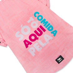 Roupa Dognerd Só Tô Aqui Pela Comida com UV50 Rosa para Cães