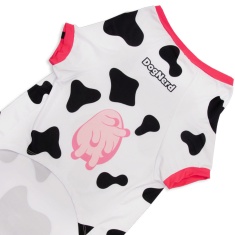 Roupa Dognerd Pela Vaquinha com UV50 Preto e Branco para Cães