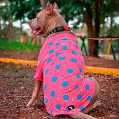 Roupa Dognerd Donuts Rosa com UV50 para Cães