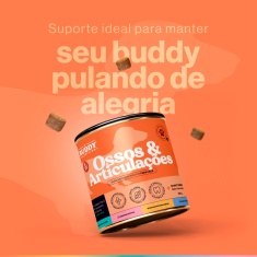 Suplemento Alimentar Buddy Nutrition Ossos & Articulações Sabor Carne para Cães - 60 Tabletes