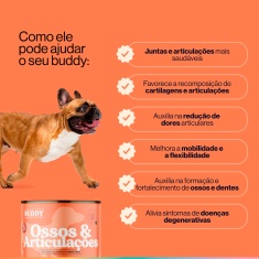 Suplemento Alimentar Buddy Nutrition Ossos & Articulações Sabor Carne para Cães - 60 Tabletes