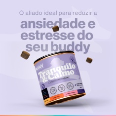 Suplemento Alimentar Buddy Nutrition Tranquilo & Calmo Sabor Carne Suína para Cães - 60 Tabletes